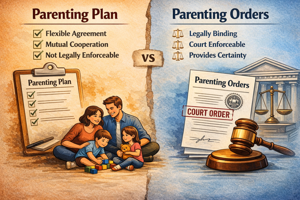 Parenting Plans vs Parenting Orders in Australia: What Parents Need to Know